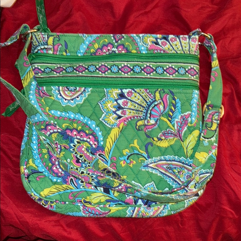 Vera Bradley Green Paisley Crossbody Bag